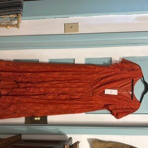 Elegant Orange Lace Dress
